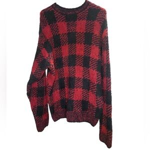 Skims Cozy Unisex Pullover in Brick Buffalo Check Size L/XL
